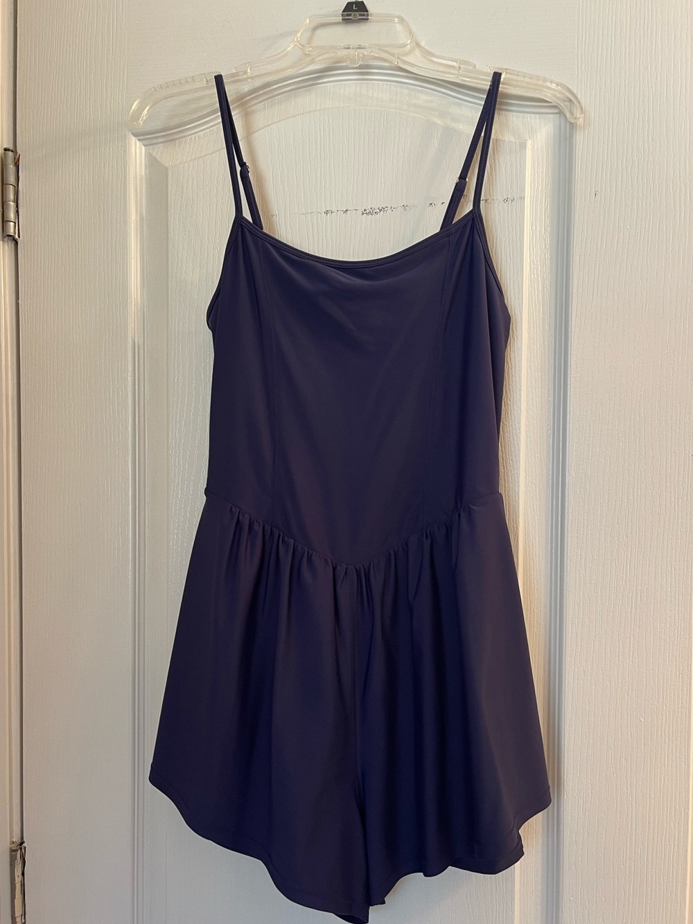 Sleeveless Navy Blue Romper with Adjustable Straps